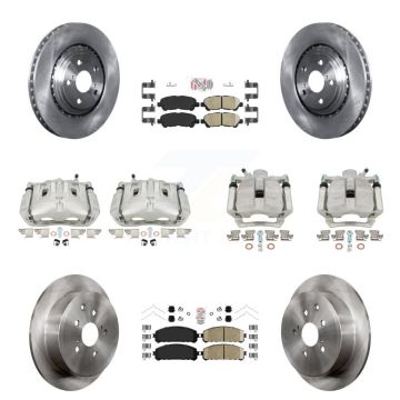 Front Rear Disc Brake Caliper Rotors And Ceramic Pads Kit (10Pc) For Toyota Highlander KC8-103022N