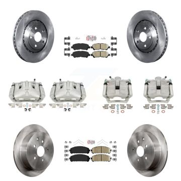 Front Rear Disc Brake Caliper Rotors And Ceramic Pads Kit (10Pc) For Toyota Highlander KC8-103023N