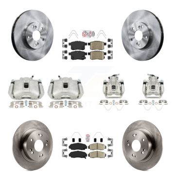 Front Rear Disc Brake Caliper Rotors & Ceramic Pad Kit (10Pc) For Honda Accord Acura TSX KC8-103029N