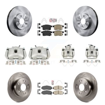 Front Rear Disc Brake Caliper Rotors & Ceramic Pad Kit (10Pc) For Honda Accord Acura TSX KC8-103030N