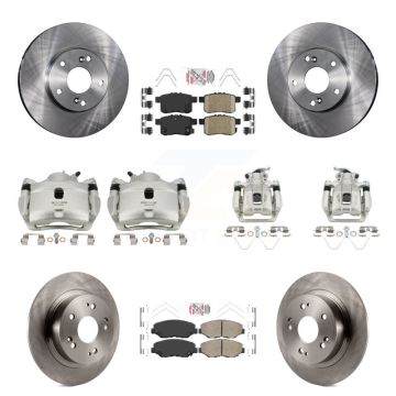 Front Rear Disc Brake Caliper Rotors And Ceramic Pads Kit (10Pc) For Honda Accord KC8-103033N
