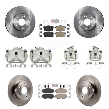 Front Rear Disc Brake Caliper Rotors And Ceramic Pads Kit (10Pc) For Honda Accord KC8-103034N