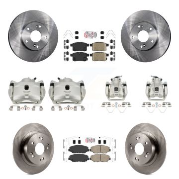 Front Rear Disc Brake Caliper Rotors And Ceramic Pads Kit (10Pc) For Honda Accord KC8-103036N
