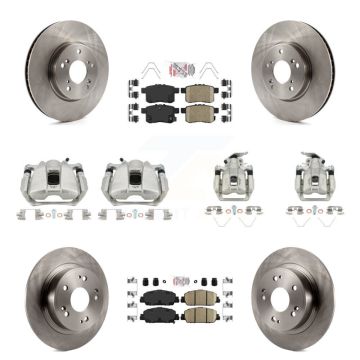 Front Rear Disc Brake Caliper Rotors And Ceramic Pads Kit (10Pc) For Honda Accord KC8-103038N