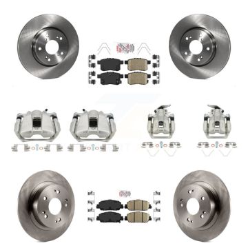 Front Rear Disc Brake Caliper Rotors And Ceramic Pads Kit (10Pc) For Honda Accord KC8-103041N