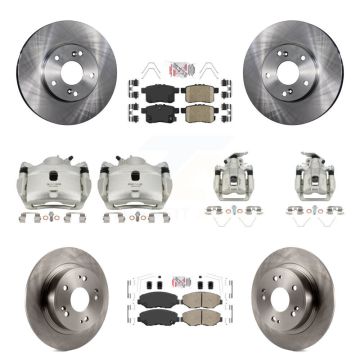Front Rear Disc Brake Caliper Rotor Ceramic Pad Kit (10Pc) For Honda Accord LX with 2.4L KC8-103046N