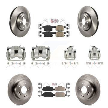 Front Rear Disc Brake Caliper Rotors And Ceramic Pads Kit (10Pc) For Honda Accord KC8-103050N