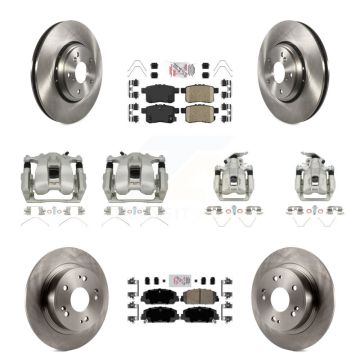 Front Rear Disc Brake Caliper Rotors And Ceramic Pads Kit (10Pc) For Honda Accord KC8-103051N