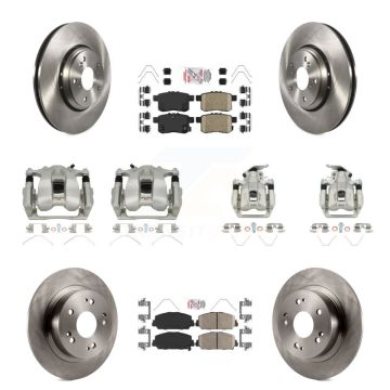 Front Rear Disc Brake Caliper Rotors And Ceramic Pads Kit (10Pc) For Honda Accord KC8-103052N
