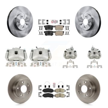Front Rear Disc Brake Caliper Rotors & Ceramic Pad Kit (10Pc) For Honda Accord Acura TSX KC8-103063N