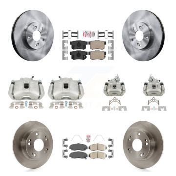 Front Rear Disc Brake Caliper Rotors & Ceramic Pad Kit (10Pc) For Honda Accord Acura TSX KC8-103068N