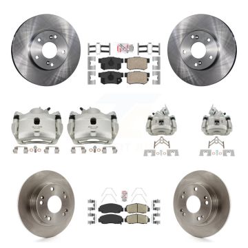 Front Rear Disc Brake Caliper Rotors And Ceramic Pads Kit (10Pc) For Honda Accord KC8-103074N