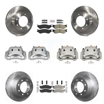 Front Rear Disc Brake Caliper Rotors And Semi-Metallic Pad Kit (10Pc) For Dodge Ram 3500 KC8-103082N