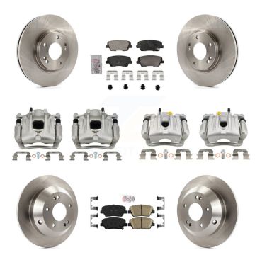 Front Rear Brake Caliper Rotor & Ceramic Pad Kit (10Pc) For Hyundai Santa Fe Kia Sorento KC8-103091N
