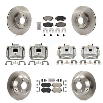 Front Rear Brake Caliper Rotor & Ceramic Pad Kit (10Pc) For Hyundai Santa Fe Kia Sorento KC8-103092N