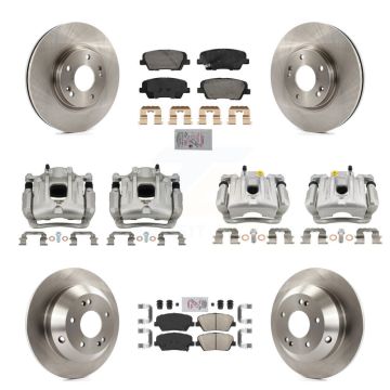 Front Rear Brake Caliper Rotor & Ceramic Pad Kit (10Pc) For Hyundai Santa Fe Kia Sorento KC8-103096N