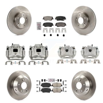 Front Rear Brake Caliper Rotor & Ceramic Pad Kit (10Pc) For Hyundai Santa Fe Kia Sorento KC8-103100N