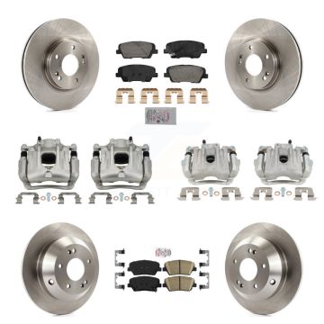 Front Rear Brake Caliper Rotor & Ceramic Pad Kit (10Pc) For Hyundai Santa Fe Kia Sorento KC8-103103N