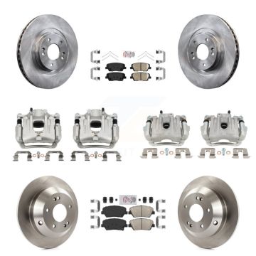 Front Rear Brake Caliper Rotors Ceramic Pad Kit (10Pc) For Kia Sorento Limited with 3.3L KC8-103116N