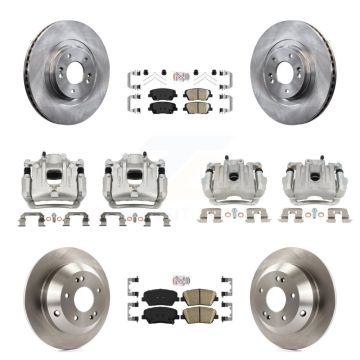 Front Rear Brake Caliper Rotors Ceramic Pad Kit (10Pc) For Kia Sorento Limited with 3.3L KC8-103117N