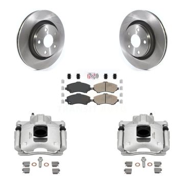Front Disc Brake Caliper Rotors And Ceramic Pads Kit For Jeep Wrangler KC8-103136N