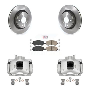 Front Disc Brake Caliper Rotors And Ceramic Pads Kit For Jeep Wrangler KC8-103137N