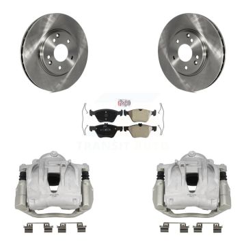 Front Brake Caliper Rotor Semi-Metallic Pad Kit For 03 Mercedes-Benz E320 Wagon with RWD KC8-103144N