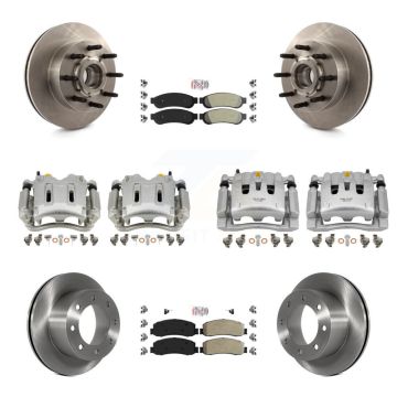 Front Rear Brake Caliper Rotors & Semi-Metallic Pad Kit (10Pc) For Ford F-250 Super Duty KC8-103167N