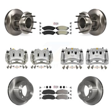 Front Rear Brake Caliper Rotors & Semi-Metallic Pad Kit (10Pc) For Ford F-250 Super Duty KC8-103172N
