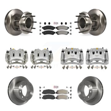 Front Rear Brake Caliper Rotors & Semi-Metallic Pad Kit (10Pc) For Ford F-250 Super Duty KC8-103173N