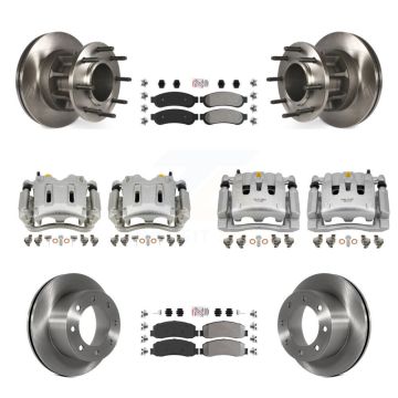 Front Rear Brake Caliper Rotors & Semi-Metallic Pad Kit (10Pc) For Ford F-250 Super Duty KC8-103174N