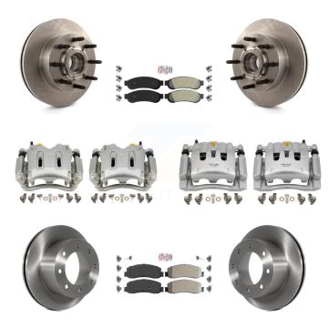 Front Rear Brake Caliper Rotors & Semi-Metallic Pad Kit (10Pc) For Ford F-250 Super Duty KC8-103175N