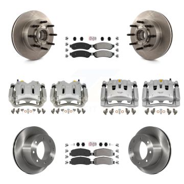 Front Rear Brake Caliper Rotors & Semi-Metallic Pad Kit (10Pc) For Ford F-250 Super Duty KC8-103178N