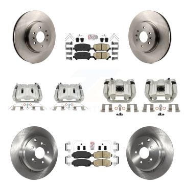 Front Rear Disc Brake Caliper Rotor & Ceramic Pad Kit (10Pc) For 2011-2014 Honda Odyssey KC8-103197N