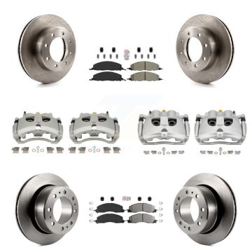 Front Rear Disc Brake Caliper Rotor Semi-Metallic Pad Kit (10Pc) For Ram 3500 2500 Dodge KC8-103204N