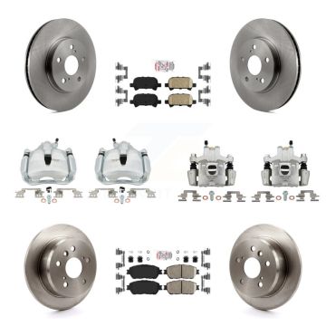 Front Rear Disc Brake Caliper Rotors And Ceramic Pad Kit (10Pc) For Toyota Solara Avalon KC8-103210N