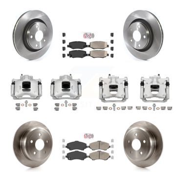 Front Rear Disc Brake Caliper Rotors And Ceramic Pads Kit (10Pc) For Jeep Wrangler KC8-103218N