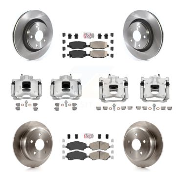 Front Rear Disc Brake Caliper Rotors And Ceramic Pads Kit (10Pc) For Jeep Wrangler KC8-103219N