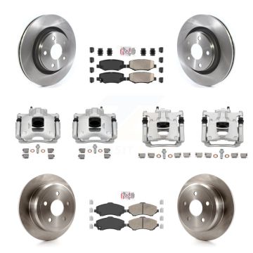 Front Rear Disc Brake Caliper Rotors And Ceramic Pads Kit (10Pc) For Jeep Wrangler KC8-103220N