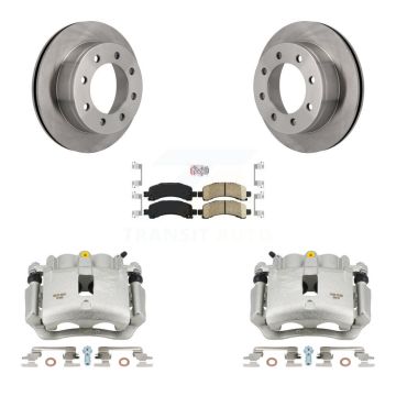 Rear Disc Brake Caliper Rotor Ceramic Pad Kit For 2006 Chevrolet Express 2500 GMC Savana KC8-103234N
