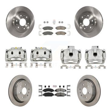 Front Rear Disc Brake Caliper Rotors And Ameribrakes Pads Kit (10Pc) For Cadillac XTS KC8-103243N
