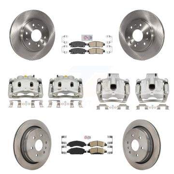 Front Rear Disc Brake Caliper Rotors And Ceramic Pads Kit (10Pc) For Cadillac XTS KC8-103245N