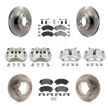 Front Rear Disc Brake Caliper Rotor Semi-Metallic Pad Kit (10Pc) For Sprinter 3500 Dodge KC8-103249N