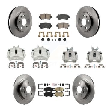 Front Rear Disc Brake Caliper Rotors And Ceramic Pads Kit (10Pc) For Chevrolet Malibu KC8-103257N