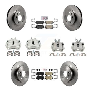 Front Rear Disc Brake Caliper Rotors And Ceramic Pads Kit (10Pc) For Chevrolet Malibu KC8-103259N
