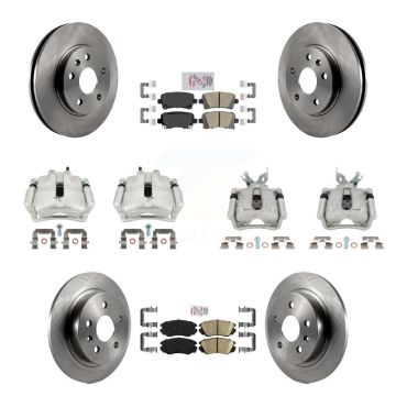 Front Rear Disc Brake Caliper Rotors And Ceramic Pads Kit (10Pc) For Chevrolet Malibu KC8-103260N