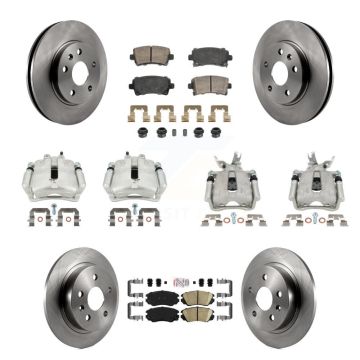 Front Rear Disc Brake Caliper Rotors And Ceramic Pads Kit (10Pc) For Chevrolet Malibu KC8-103265N
