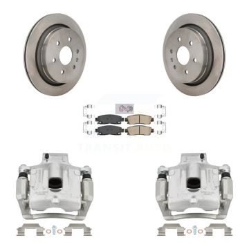 Rear Disc Brake Caliper Rotors And Ceramic Pads Kit For Cadillac XTS KC8-103272N