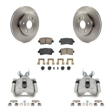 Rear Brake Caliper Rotor Ceramic Pad Kit For Buick Regal LaCrosse With Vented 2.4L KC8-103273N