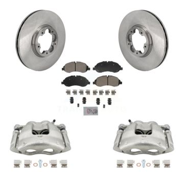 Front Disc Brake Caliper Rotors & Semi-Metallic Pad Kit For Ford Transit-250 Transit-150 KC8-103286N